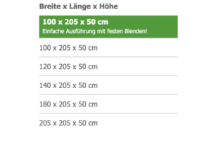 variable Maße
